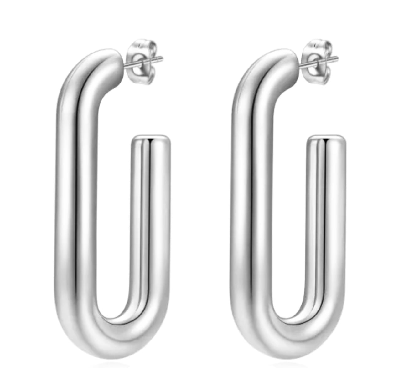 Silver Irregular Hoops