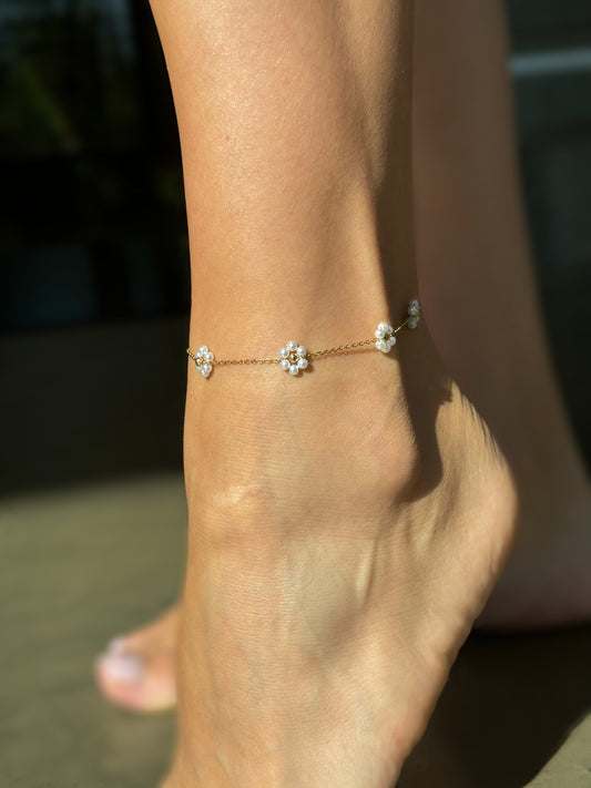 Pearl Flower Anklet