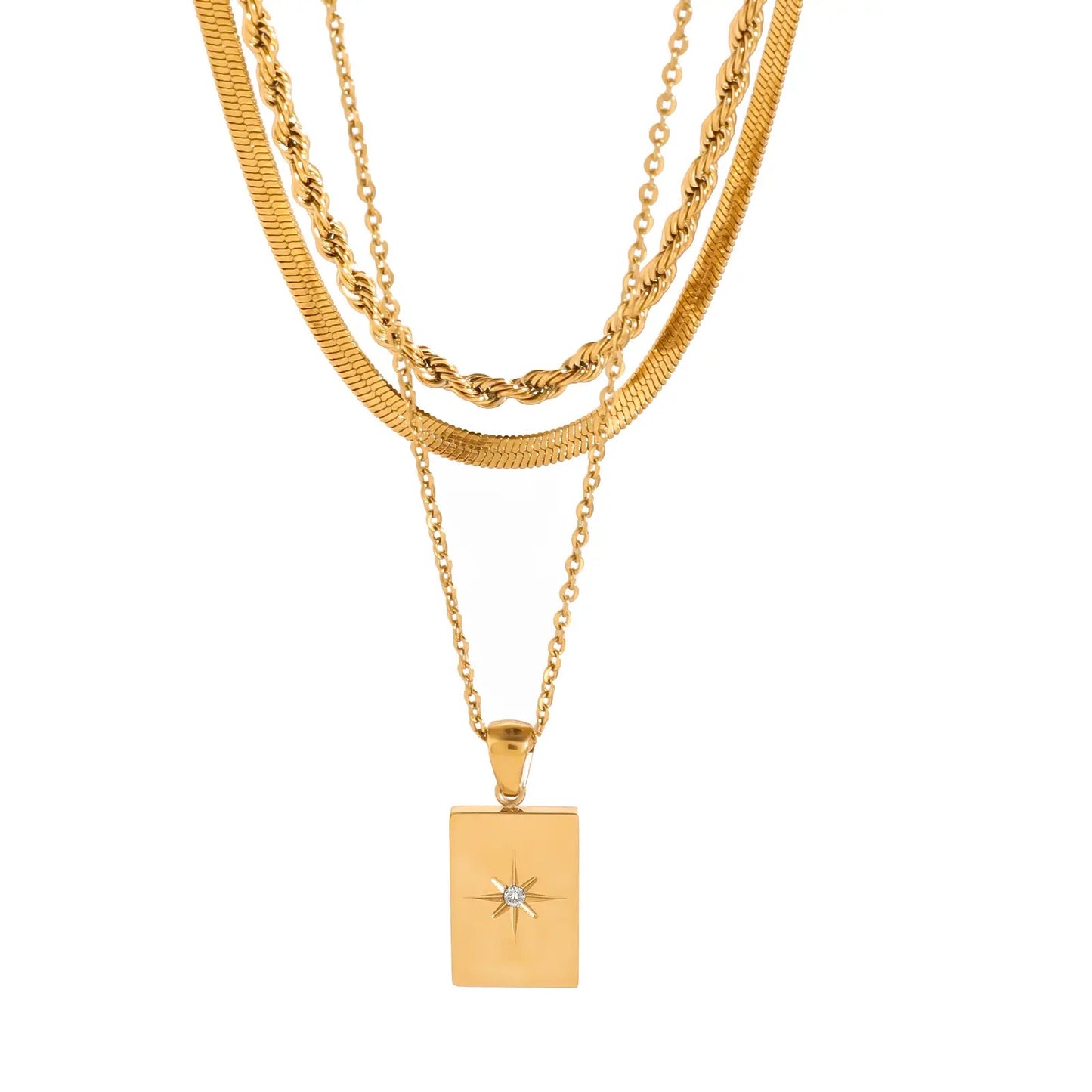 Star Pendant 3 layer necklace