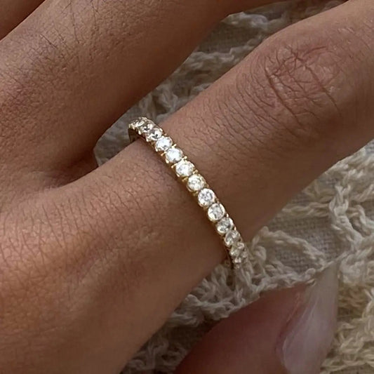 Gold CZ Eternity Band