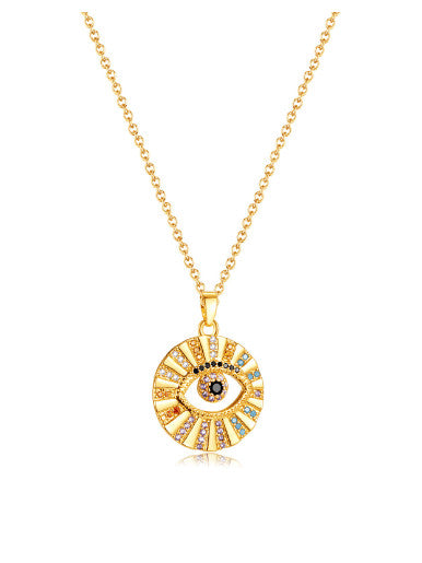 Multicoloured CZ Eye Necklace